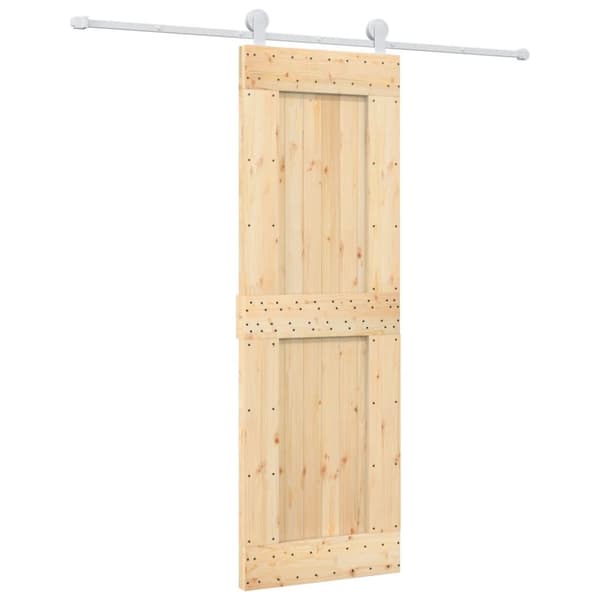 skydedør med monteringssæt 70x210 cm massivt fyrretræ