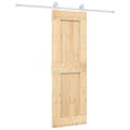 Miniatyrbillede 2 af 10: skydedør med monteringssæt 70x210 cm massivt fyrretræ
