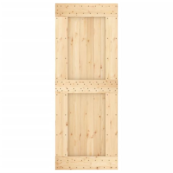 skydedør med monteringssæt 85x210 cm massivt fyrretræ