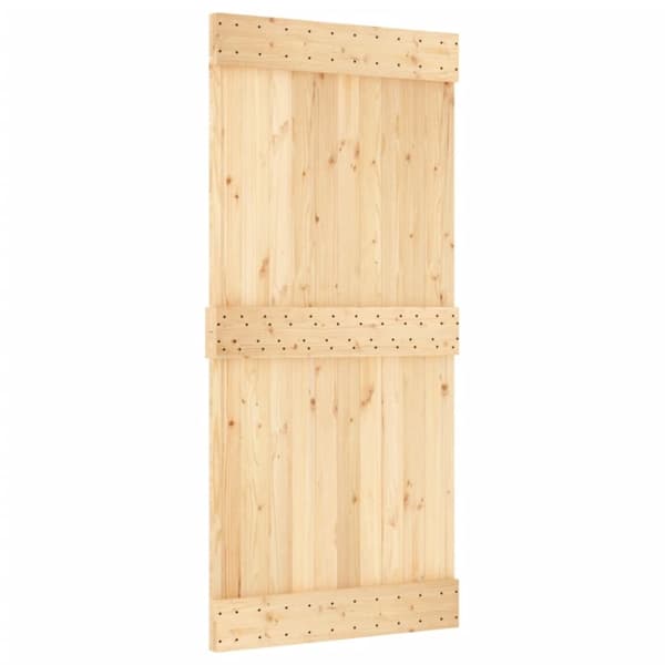 skydedør med monteringssæt 95x210 cm massivt fyrretræ