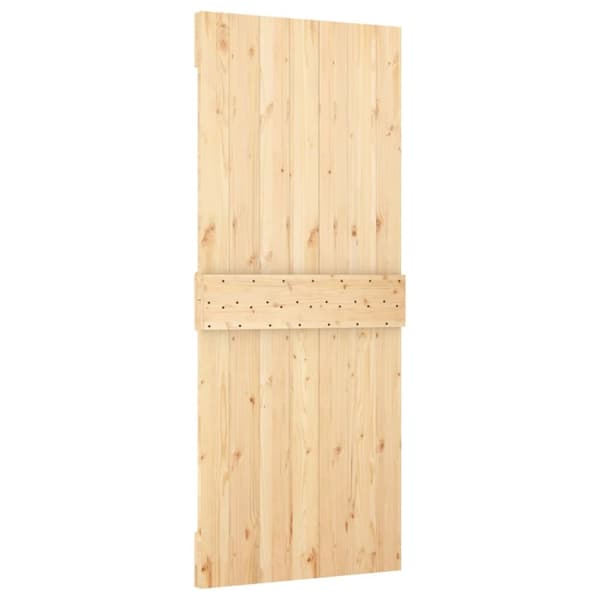 skydedør med monteringssæt 80x210 cm massivt fyrretræ