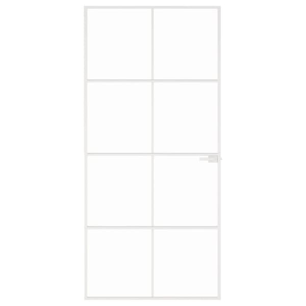 dør 93x201,5 cm hærdet glas og aluminium hvid