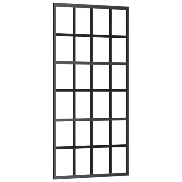 skydedør m. monteringssæt 90x205 cm sikkerhedsglas og aluminium