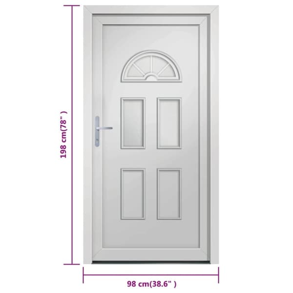 hoveddør 98x198 cm PVC hvid