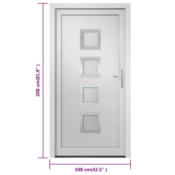 hoveddør 108x208 cm PVC hvid