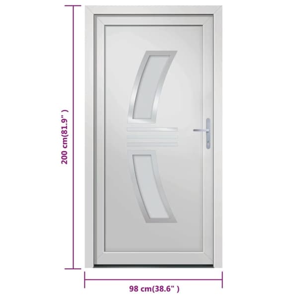 hoveddør 98x200 cm PVC hvid