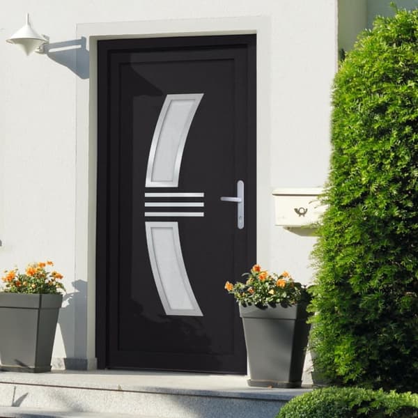 hoveddør 98x208 cm PVC antracitgrå