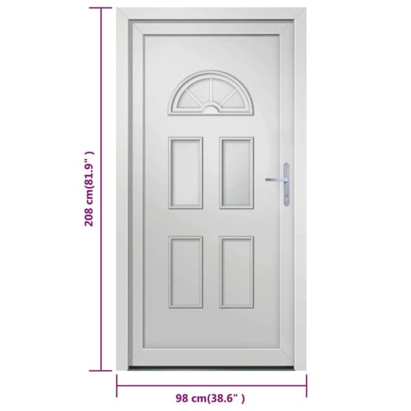 hoveddør 98x208 cm PVC hvid