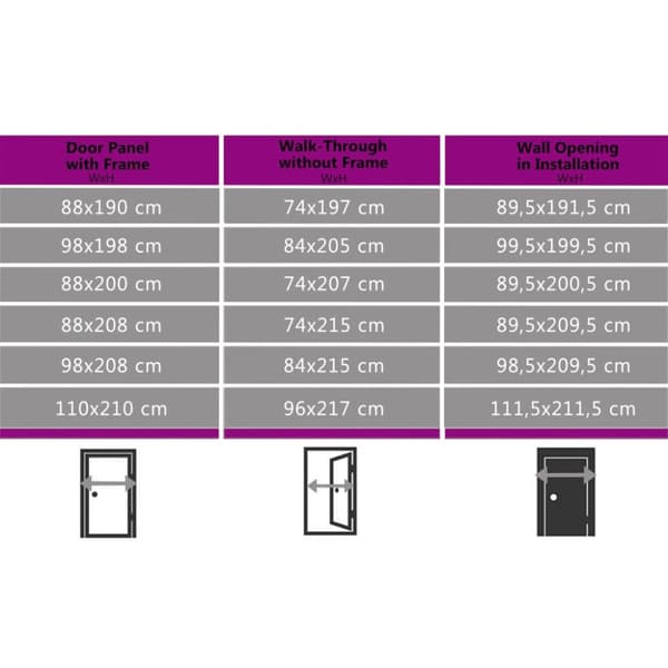hoveddør 98x208 cm PVC hvid