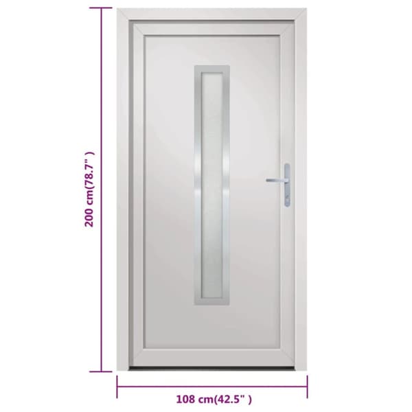 hoveddør 108x200 cm PVC hvid