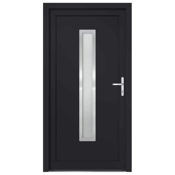 hoveddør 98x208 cm PVC antracitgrå