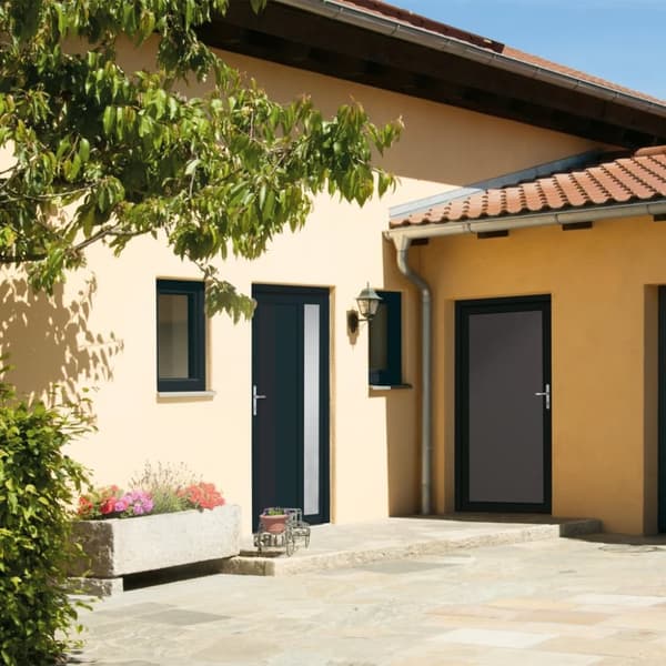 hoveddør 108x208 cm PVC antracitgrå