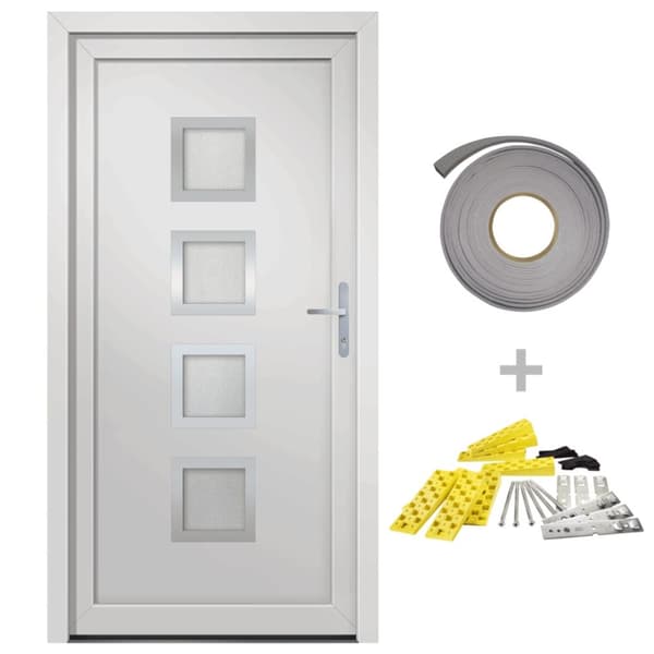 hoveddør 88x200 cm PVC hvid
