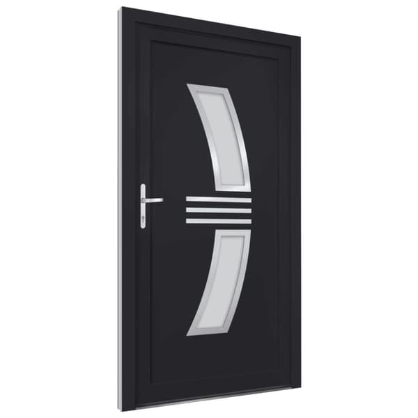 hoveddør 98x208 cm PVC antracitgrå