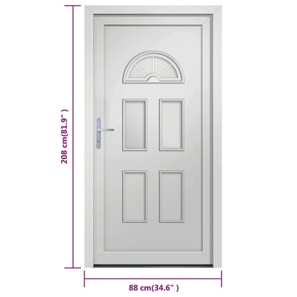 Ytterdörr vit 88x208 cm PVC