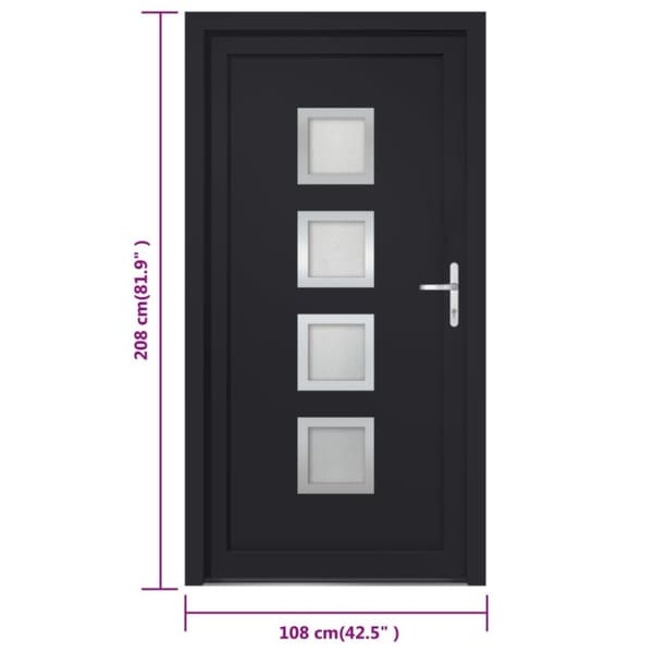 Ytterdörr antracit 108x208 cm PVC