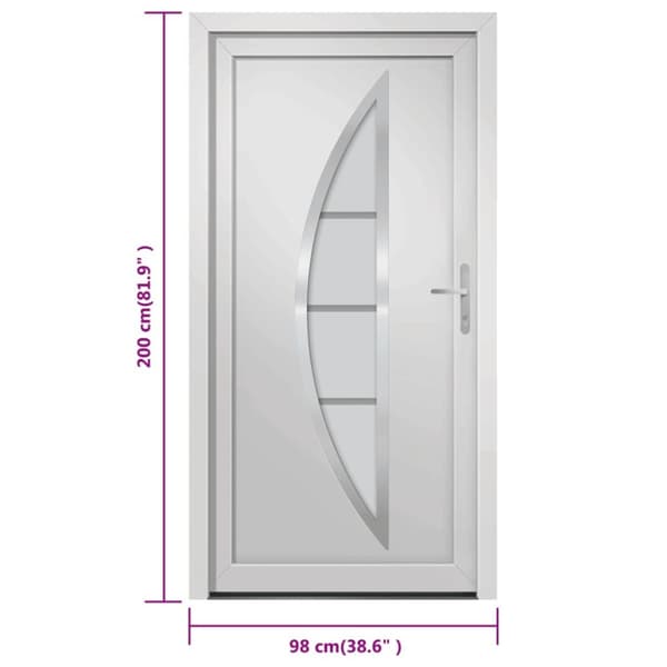 hoveddør 98x200 cm PVC hvid