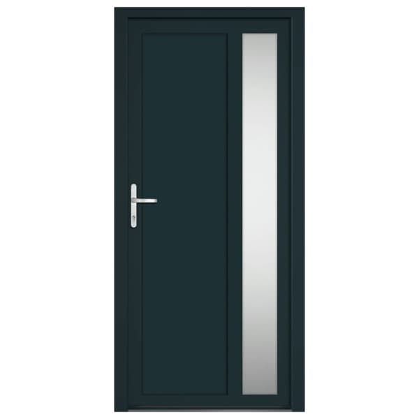 hoveddør 98x208 cm PVC antracitgrå