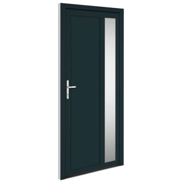hoveddør 98x208 cm PVC antracitgrå