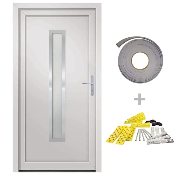 hoveddør 108x208 cm PVC hvid