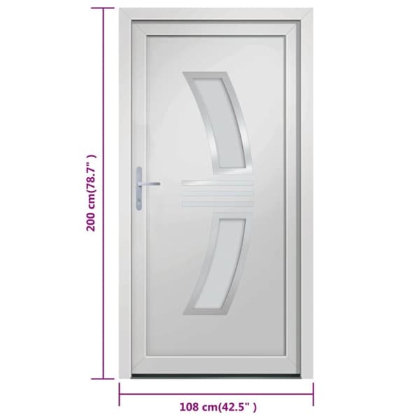 hoveddør 108x200 cm PVC hvid