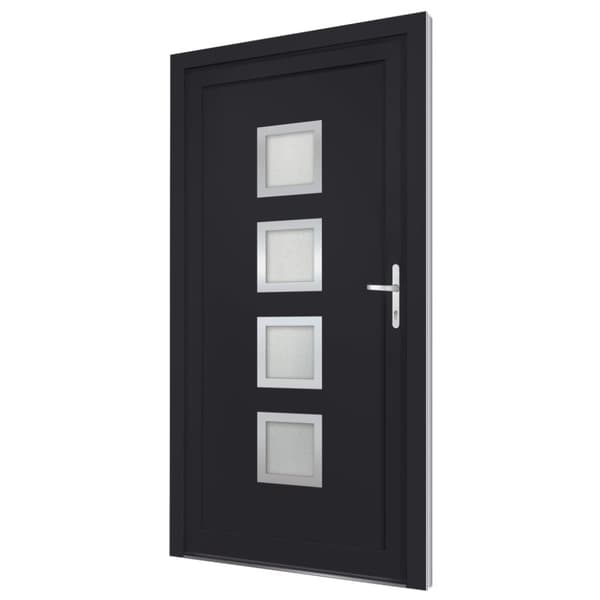 hoveddør 98x190 cm PVC antracitgrå