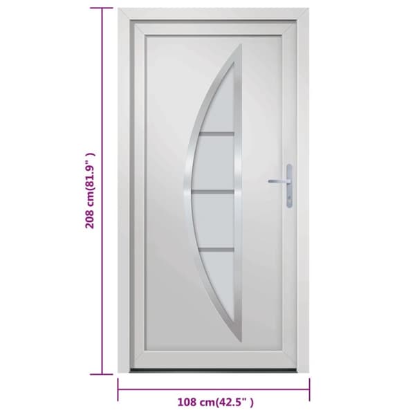 hoveddør 108x208 cm PVC hvid