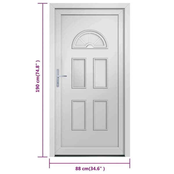 hoveddør 88x190 cm PVC hvid