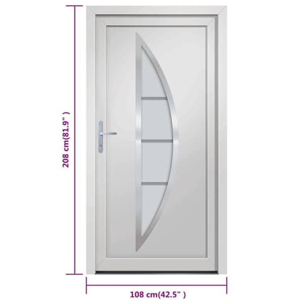 hoveddør 108x208 cm PVC hvid