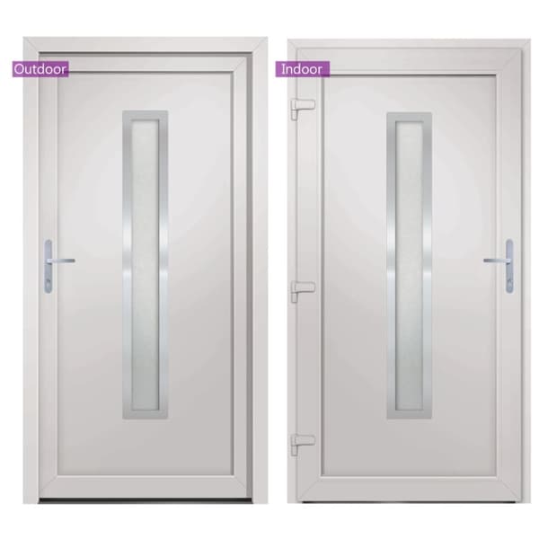 hoveddør 88x200 cm PVC hvid
