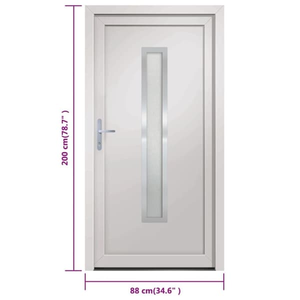 hoveddør 88x200 cm PVC hvid