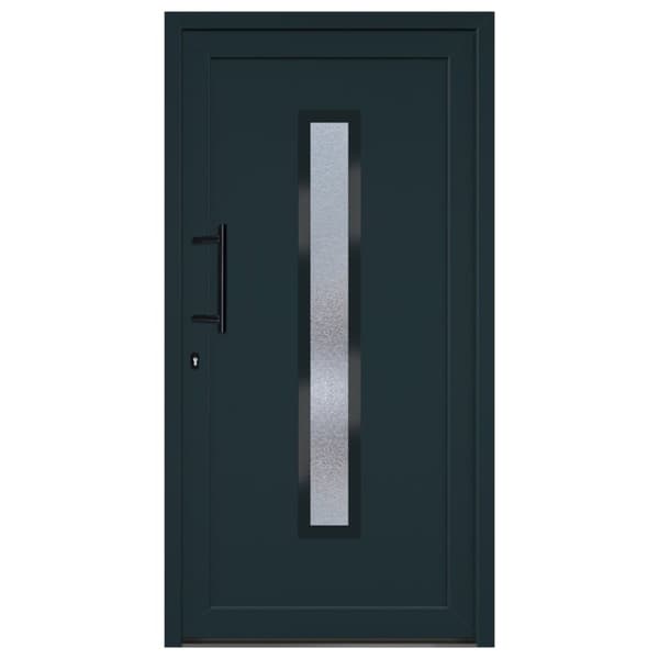 hoveddør 108x208 cm PVC antracitgrå