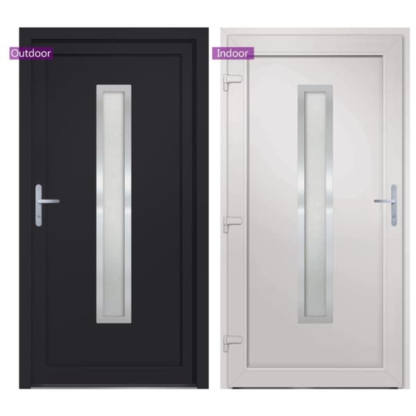 hoveddør 108x208 cm PVC antracitgrå