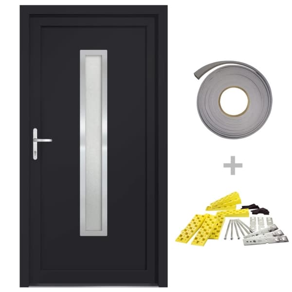 hoveddør 108x208 cm PVC antracitgrå