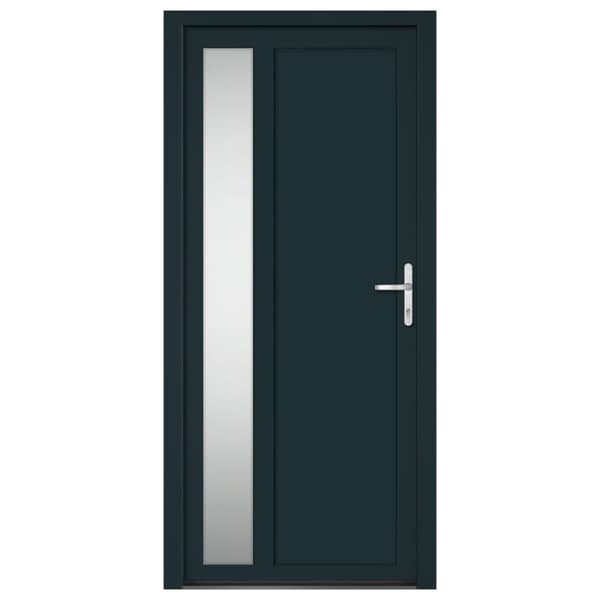 hoveddør 98x208 cm PVC antracitgrå
