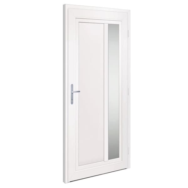 hoveddør 98x208 cm PVC antracitgrå
