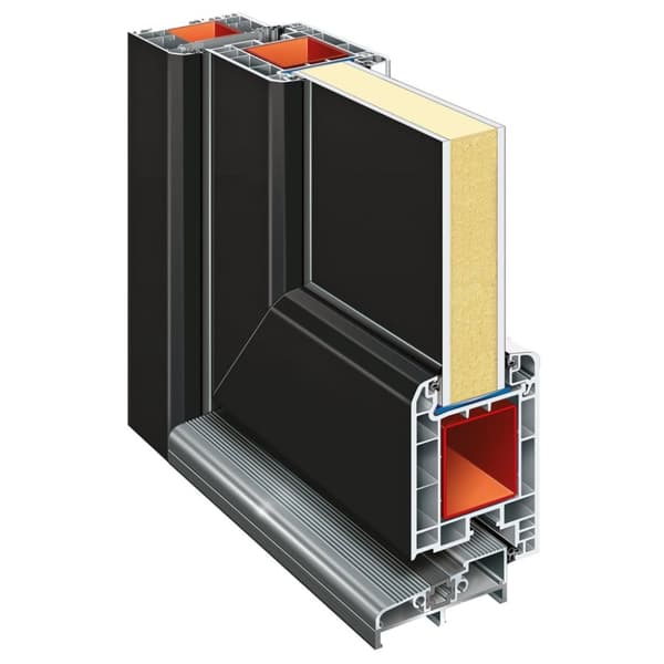 hoveddør 98x208 cm PVC antracitgrå