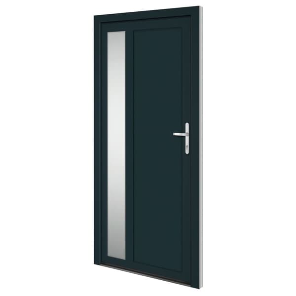 hoveddør 98x208 cm PVC antracitgrå
