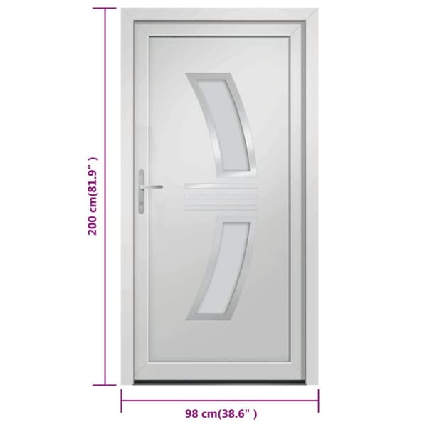 hoveddør 98x200 cm PVC hvid