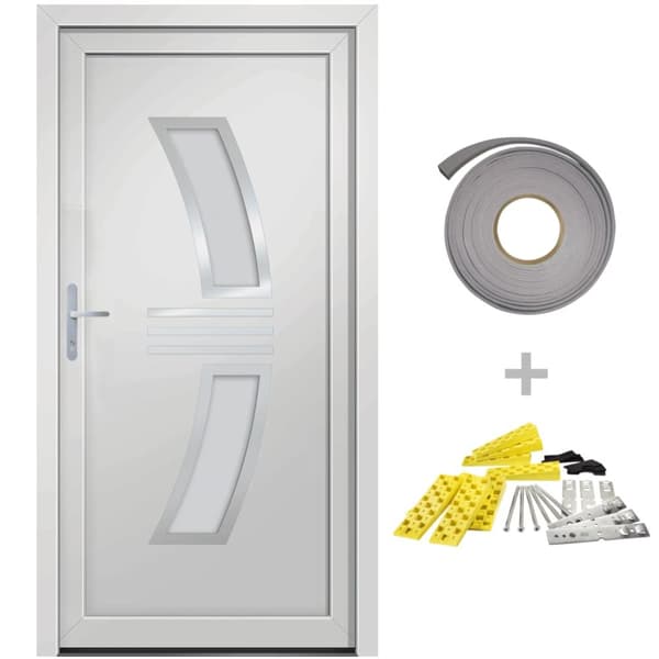 hoveddør 98x200 cm PVC hvid