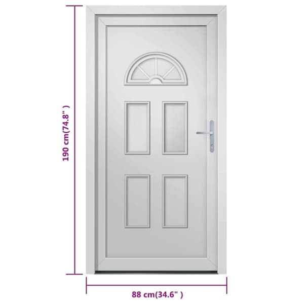 hoveddør 88x190 cm PVC hvid