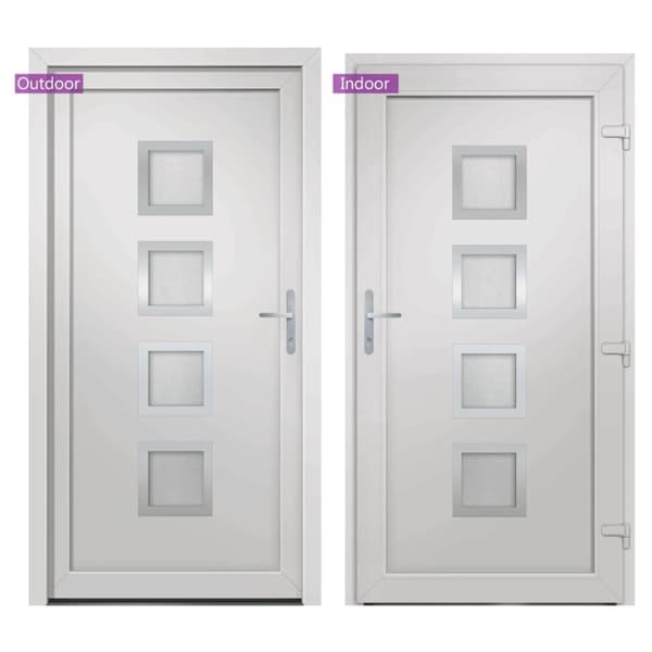 hoveddør 98x208 cm PVC hvid