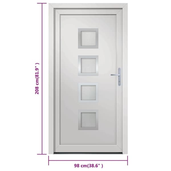 hoveddør 98x208 cm PVC hvid