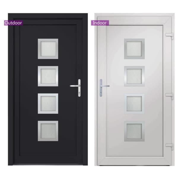 hoveddør 108x200 cm PVC antracitgrå