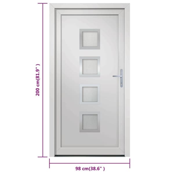 hoveddør 98x200 cm PVC hvid