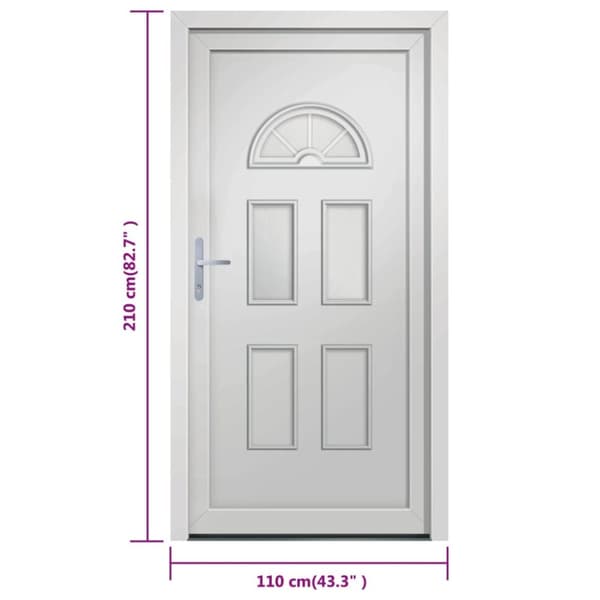 hoveddør 110x210 cm PVC hvid