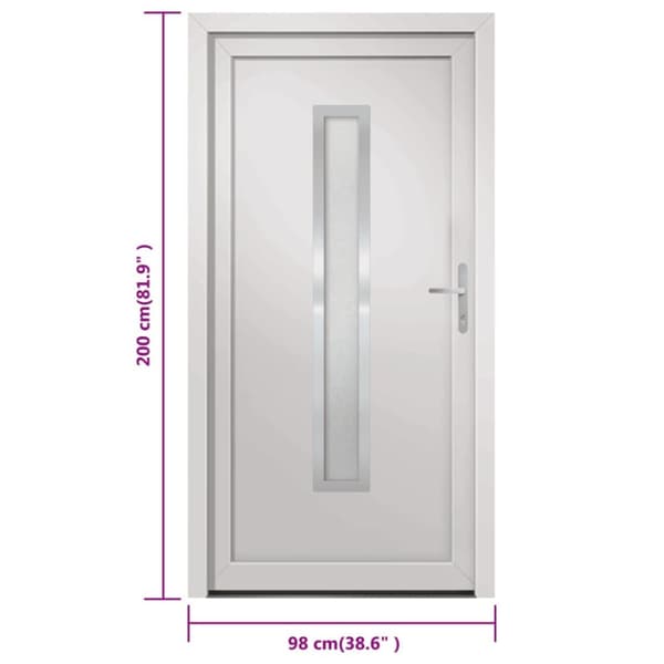hoveddør 98x200 cm PVC hvid