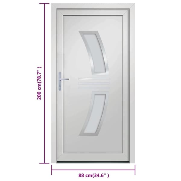 hoveddør 88x200 cm PVC hvid
