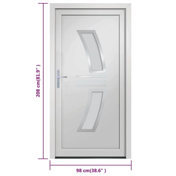 hoveddør 98x208 cm PVC hvid