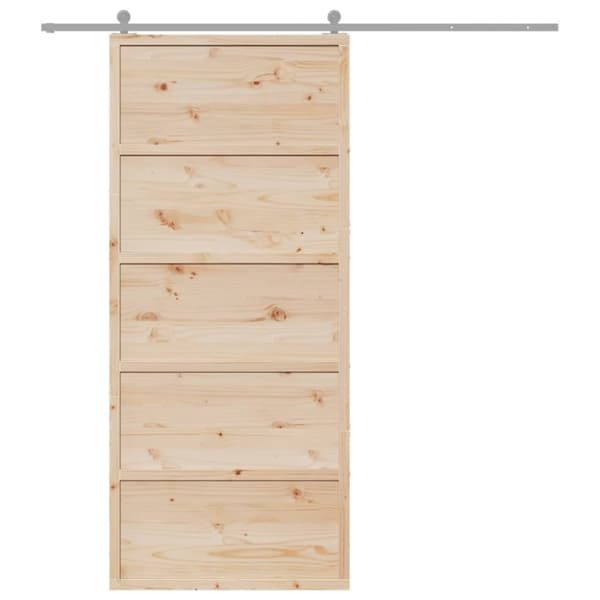 vidaXL skydedør 90x208 cm massivt fyrretræ